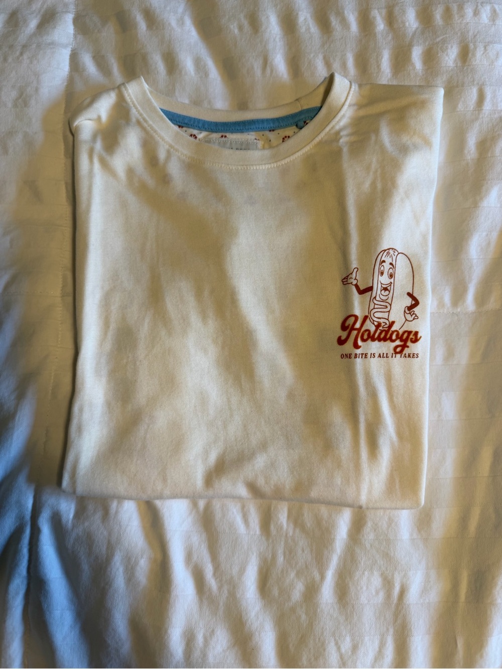 Cactus Cream Short-Sleeve Tee with Red Hotdog Graphic